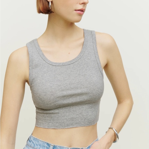 Reformation Adel tank cropped heather grey size XS - Picture 1 of 6